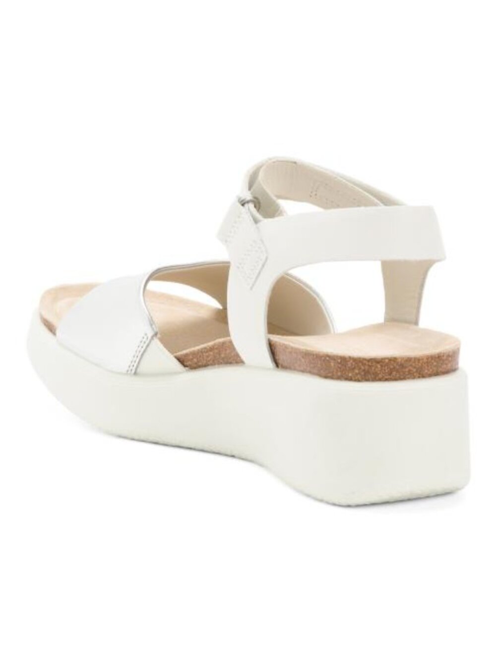 ECCO Leather Flowt Cork Wedge Comfort Sandals - Picture 2 of 3